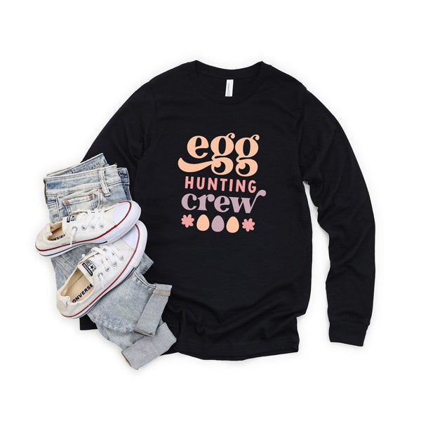Egg Hunting Crew Long Sleeve Graphic Tee
