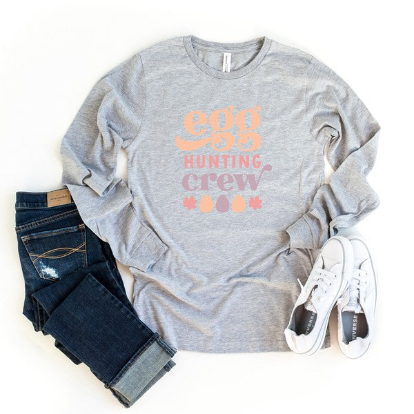Egg Hunting Crew Long Sleeve Graphic Tee