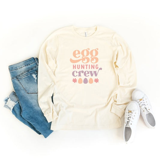 Egg Hunting Crew Long Sleeve Graphic Tee