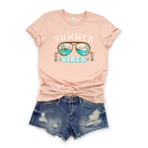 Summer Vibes Beach Short Sleeve Graphic Tee