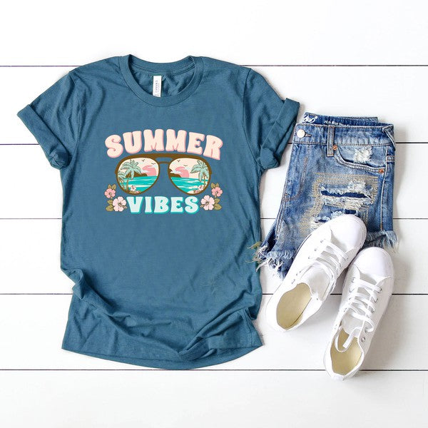 Summer Vibes Beach Short Sleeve Graphic Tee