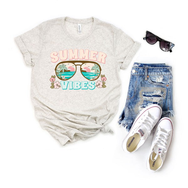 Summer Vibes Beach Short Sleeve Graphic Tee