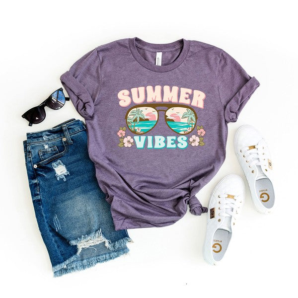 Summer Vibes Beach Short Sleeve Graphic Tee