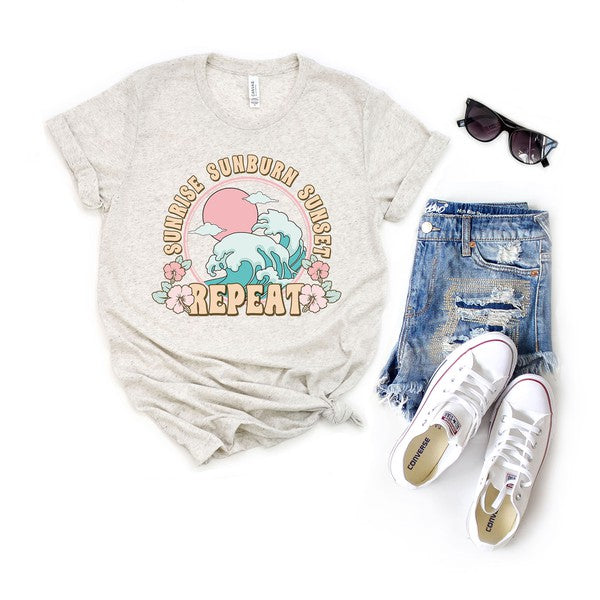 Sunrise Sunburn Sunset Short Sleeve Graphic Tee