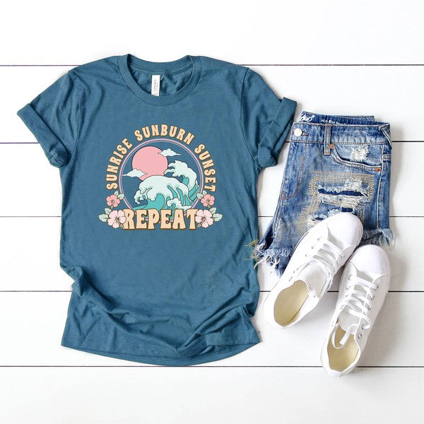 Sunrise Sunburn Sunset Short Sleeve Graphic Tee