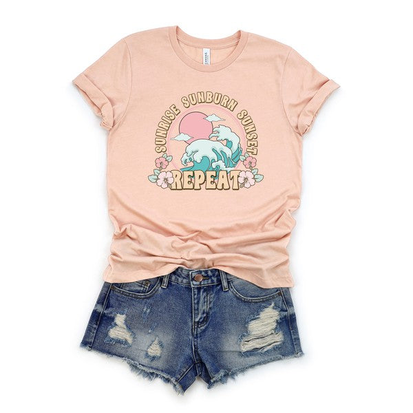 Sunrise Sunburn Sunset Short Sleeve Graphic Tee