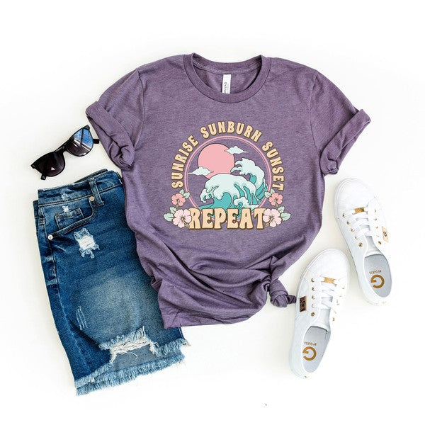 Sunrise Sunburn Sunset Short Sleeve Graphic Tee