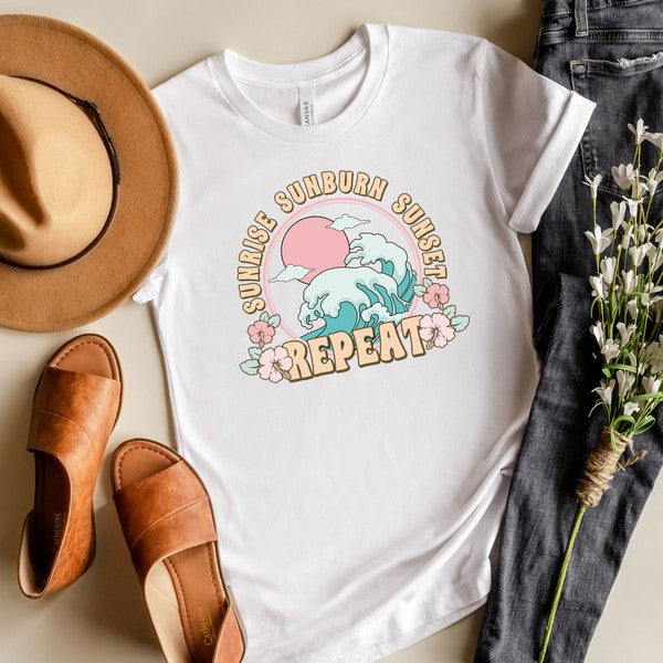 Sunrise Sunburn Sunset Short Sleeve Graphic Tee