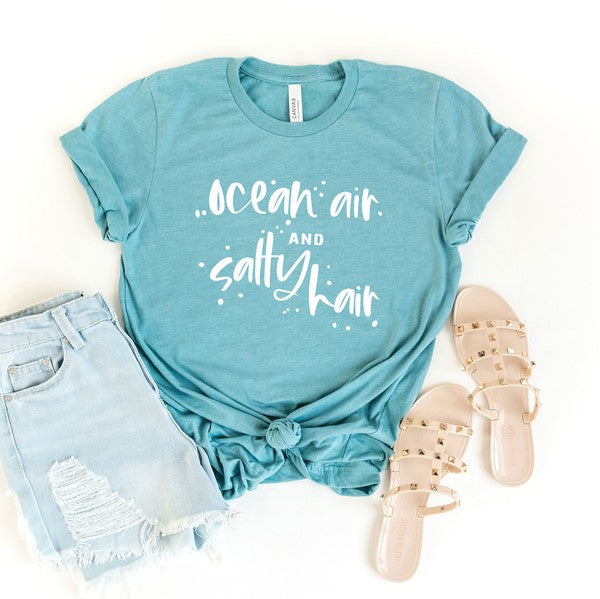 Ocean Air And Salty Hair Short Sleeve Graphic Tee