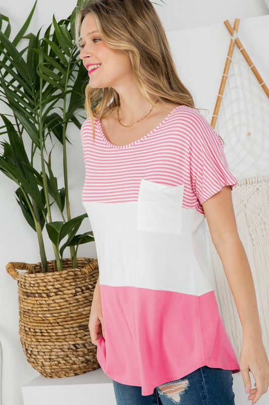 STRIPE SOLID MIXED TOP
